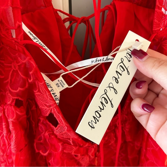 NWT For Love & Lemons Leighton Lace Mini Dress - Picture 5 of 5